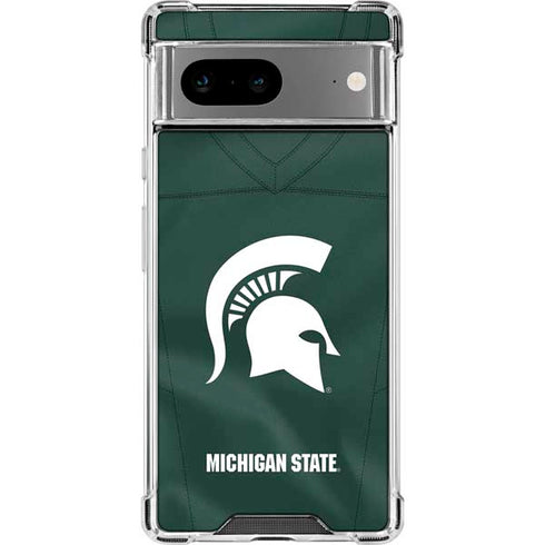 Michigan State University Green Jersey Google Pixel 8 Clear Case